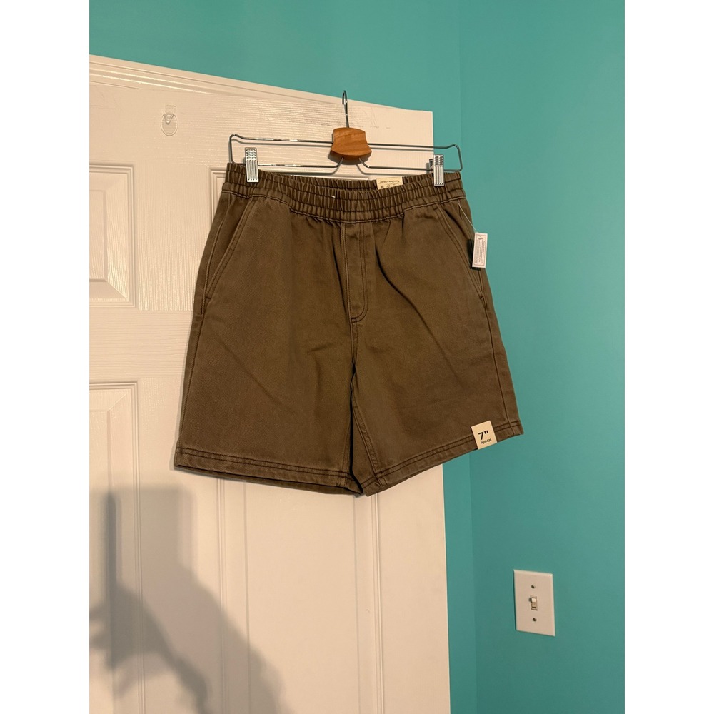 No Boundaries Mens Brown Elastic Waist Denim Shorts 7in Inseam Small 28-30